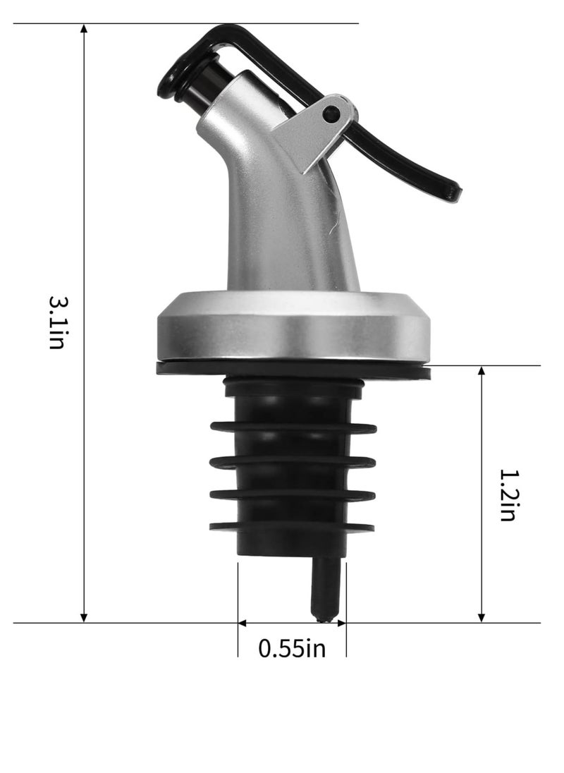 Bukela - 6 PCS Silver Oil Dispenser Spout, Olive Oil Dispenser Spout for Bottle Stopper Spout Cap Leakproof for Oil Vinegar Olive Oil Salad Wine Set - Image 1
