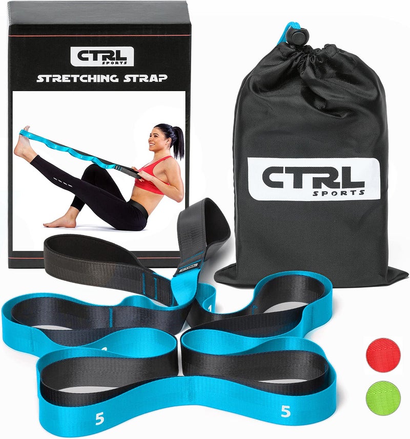 CTRL SPORTS Stretching Strap with Loops - Non Elastic Stretch Band for Physical Therapy, Yoga Strap for Stretching Equipment, Stretch Bands for Exercise and Flexibility - Fascia, Hamstring & Leg Stretcher Belt - Image 1