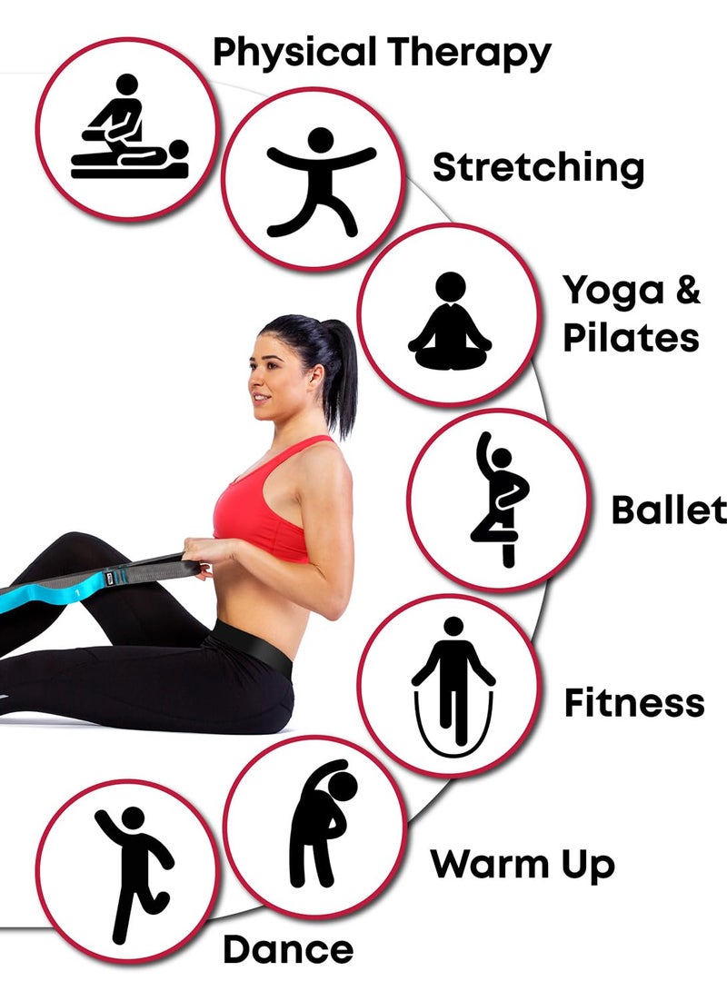 CTRL SPORTS Stretching Strap with Loops - Non Elastic Stretch Band for Physical Therapy, Yoga Strap for Stretching Equipment, Stretch Bands for Exercise and Flexibility - Fascia, Hamstring & Leg Stretcher Belt - Image 4