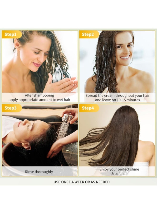 Meidu Hair Mask - Hair Conditioning Masque for Dry Damaged or Colored Hair - Repair Deep Hydrating Moisturizing Nourishing with Keratin & Coconut Oil (16.9 Fl Oz) - Image 4