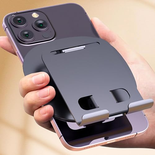 coku Mobile Phone Stand 360° Rotation Height and Angle Adjustable Cell Phone Stand for Desk Office Foldable Desktop Phone Holder for Smartphone 4-10'' Tablet Holder (Gray) - Image 4