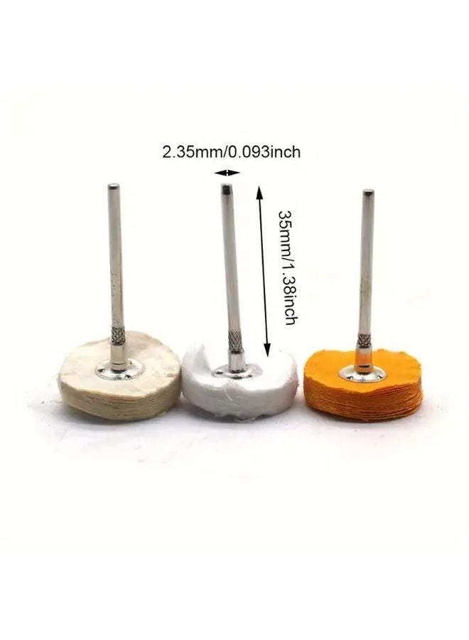 10Pcs White Polishing Wheel Set 2 35Mm Handle Felt Disc For Stainless Steel Mirror - Image 4