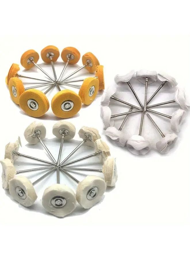 10Pcs White Polishing Wheel Set 2 35Mm Handle Felt Disc For Stainless Steel Mirror - Image 2