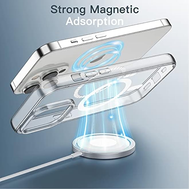 JETech Magnetic Case for iPhone 14 Pro Max 67Inch Compatible with MagSafe Wireless Charging Shockproof Phone Bumper Cover AntiScratch Clear Back Clear - Image 3