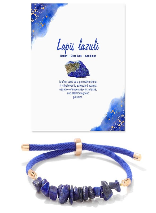 Pingyongchang Colorful Crystal Irregular Chips Bracelets for Women Healing Natural Stone Beads Stretch Bracelets Holiday Party Jewelry Gifts-Blue - Image 1