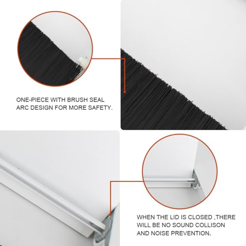 The AutoStory Aluminum Alloy Desk Grommet – Rectangular Metal Cable Wire Hole Cover Dust-Proof Lid for Office, Computer Table, TV Cabinet & Furniture – Cord Organizer (300mm*127mm Soft Close, Silver) - Image 5