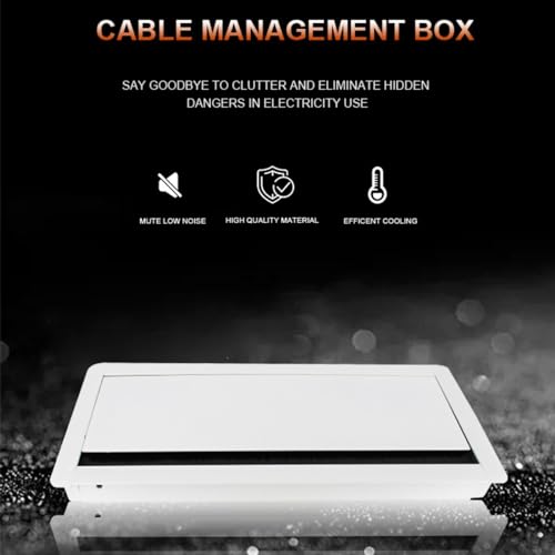 The AutoStory Aluminum Alloy Desk Grommet – Rectangular Metal Cable Wire Hole Cover Dust-Proof Lid for Office, Computer Table, TV Cabinet & Furniture – Cord Organizer (300mm*127mm Soft Close, Silver) - Image 2