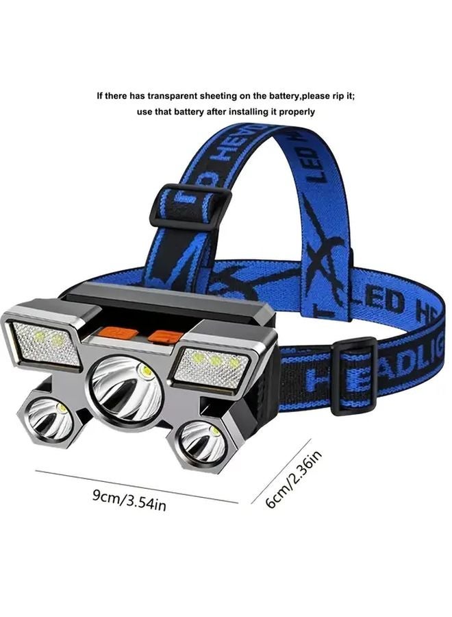 Ultra Bright Headlamp 5 COB Lights Wide Illumination USB Rechargeable For Outdoor Camping - Image 5