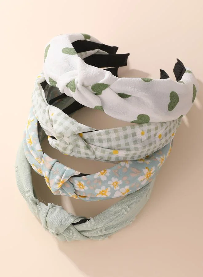 Take Two Take Two Set of 4 - Printed Knot Detail Headband