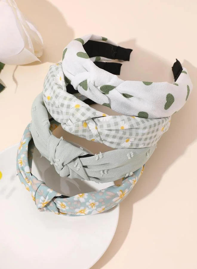 Take Two Take Two Set of 4 - Printed Knot Detail Headband