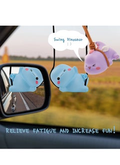 Generic Car Mirror Hanging Accessories, Cute Swinging Dinosaur Decor Interior Ornament for Rearview Decorations Pendant 2 Pcs  - Image 3