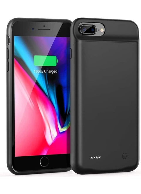 Portable Battery Case For i-Phone 6-Plus/6s-Plus/7-Plus /8-Plus (4000mAh), External Extended Smart Charging Case Portable Battery Phone Case Charger Battery Pack (ONLY) (5.5inch) Black,