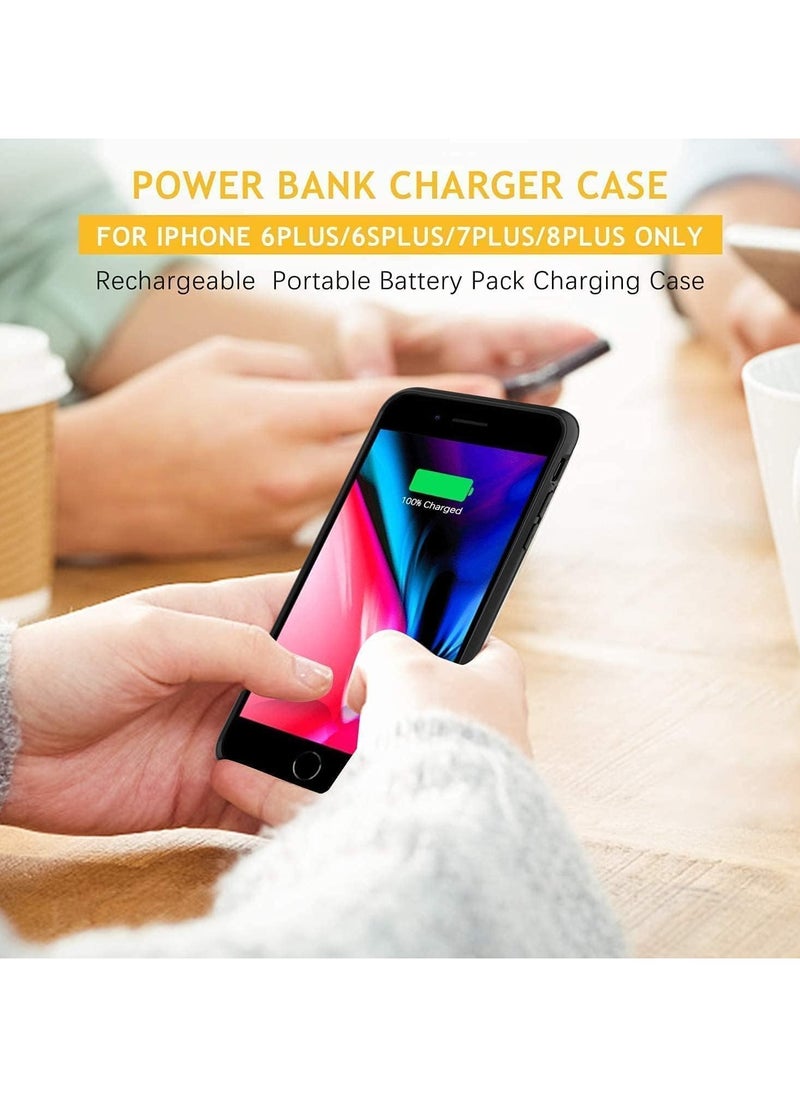 Generic - Portable Battery Case For i-Phone 6-Plus/6s-Plus/7-Plus /8-Plus (4000mAh), External Extended Smart Charging Case Portable Battery Phone Case Charger Battery Pack (ONLY) (5.5inch) Black, - Image 1