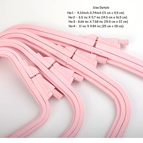 Nurge Square Embroidery Hoop - Plastic Cross Stitch Frame for Needlepoint & Embroidery - Adjustable Craft Hoop - Pink - No:1 (X Small) - Image 5