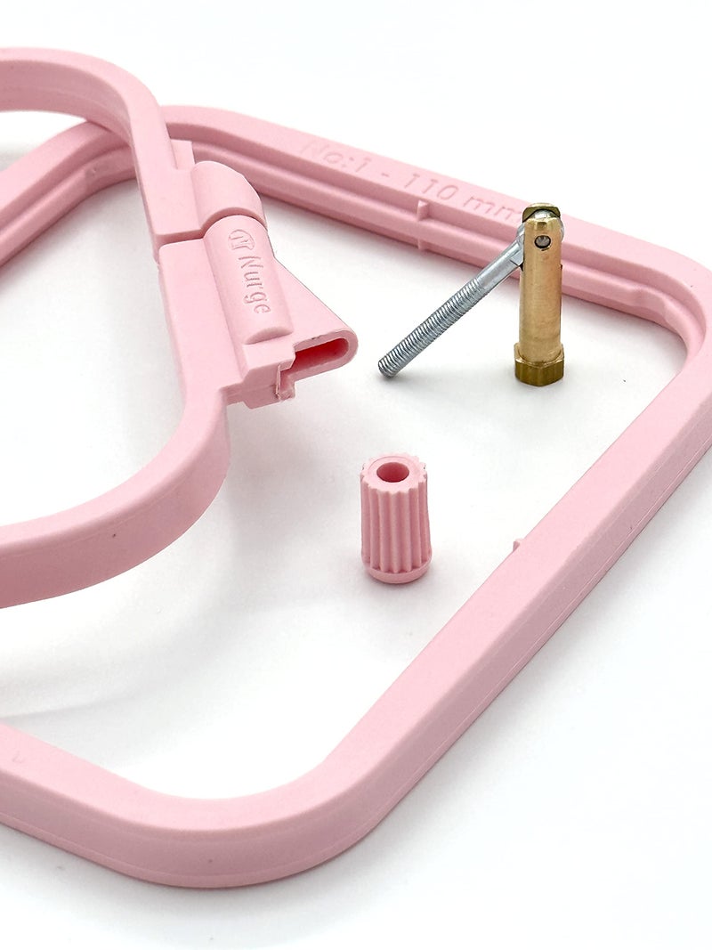 Nurge Square Embroidery Hoop - Plastic Cross Stitch Frame for Needlepoint & Embroidery - Adjustable Craft Hoop - Pink - No:1 (X Small) - Image 3