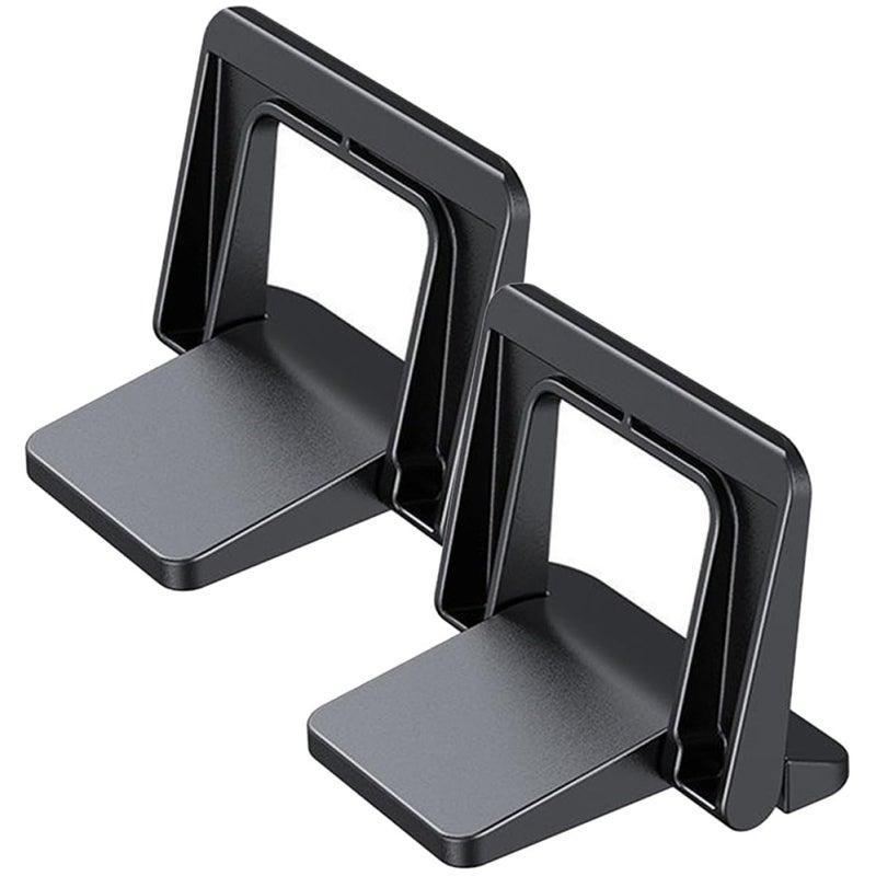 Black Laptop Stand Riser Set of 2 PC Material Height Adjustable Cooling Holder for Home Office - Image 2