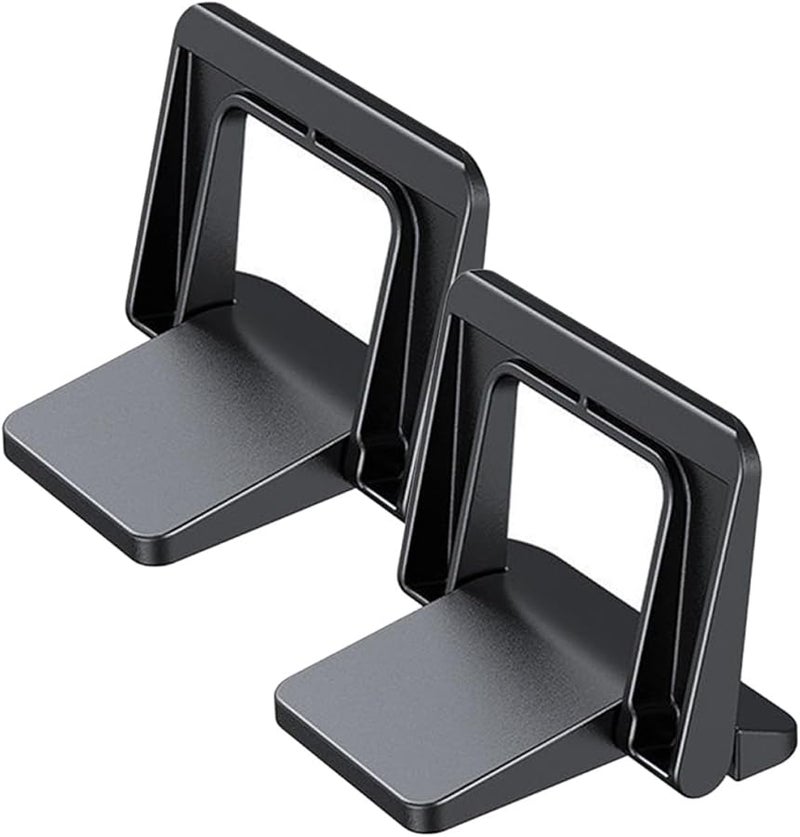 Black Laptop Stand Riser Set of 2 PC Material Height Adjustable Cooling Holder for Home Office - Image 1