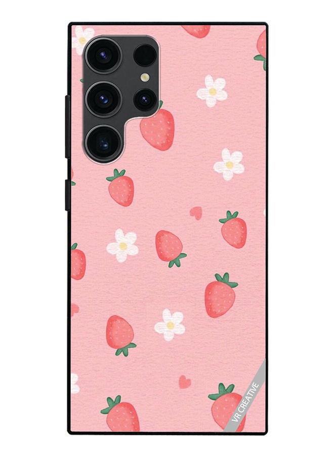 VR CREATIVE Protective Case Cover For Samsung Galaxy S23 Ultra 5G Strawberry Design Multicolour - Image 1