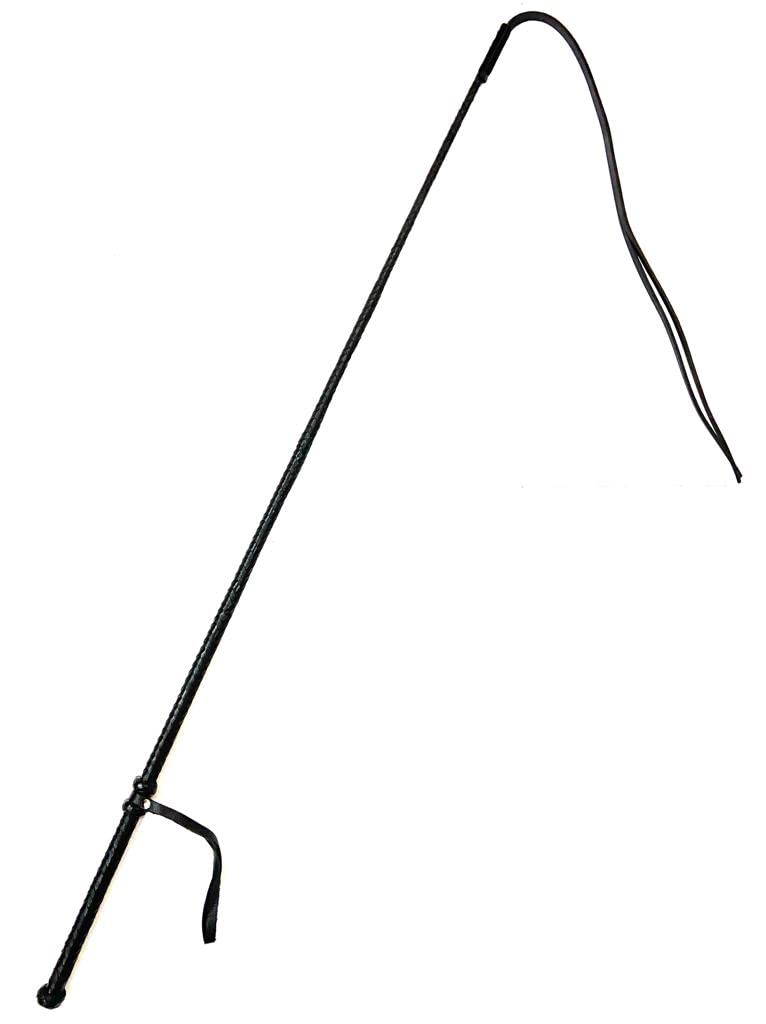 PETS TRIANGLE 40" Long Horse Training Stick with Genuine Leather Grip Handles and Leather Popper (Gray) - Image 4