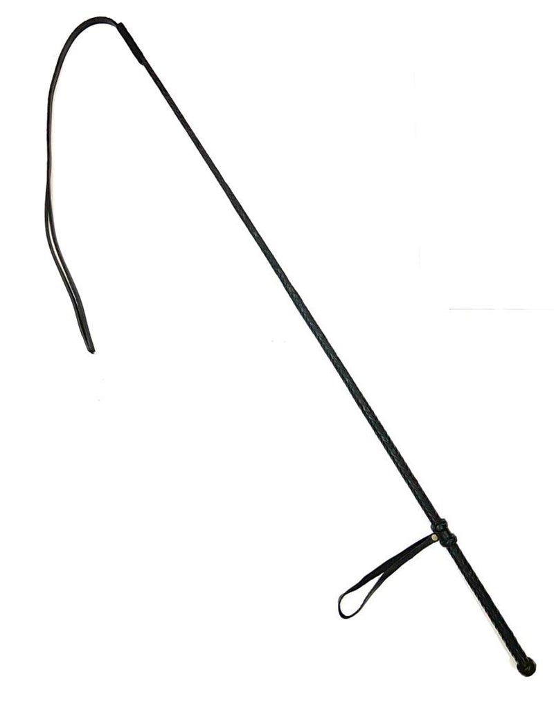 PETS TRIANGLE 40" Long Horse Training Stick with Genuine Leather Grip Handles and Leather Popper (Gray) - Image 5