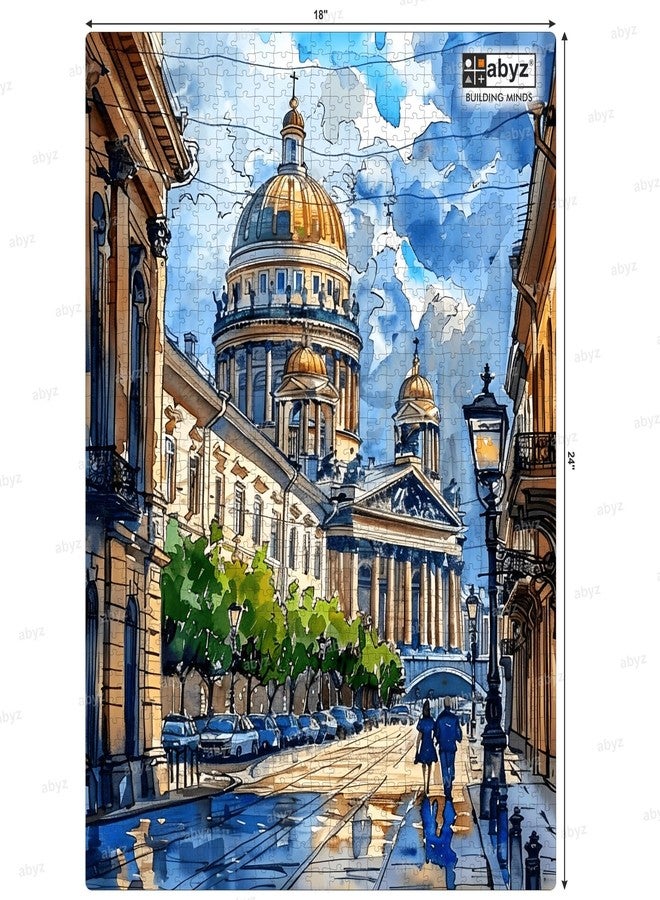 ABYZ Majestic Dome-A St. Petersburg Stroll in Watercolor Puzzle with 1000-Pieces Play and Learn Educational Puzzle for Kids and Children Aged 14 and Above as Well as Adults - Image 2