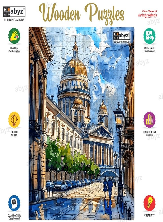 ABYZ Majestic Dome-A St. Petersburg Stroll in Watercolor Puzzle with 1000-Pieces Play and Learn Educational Puzzle for Kids and Children Aged 14 and Above as Well as Adults - Image 3