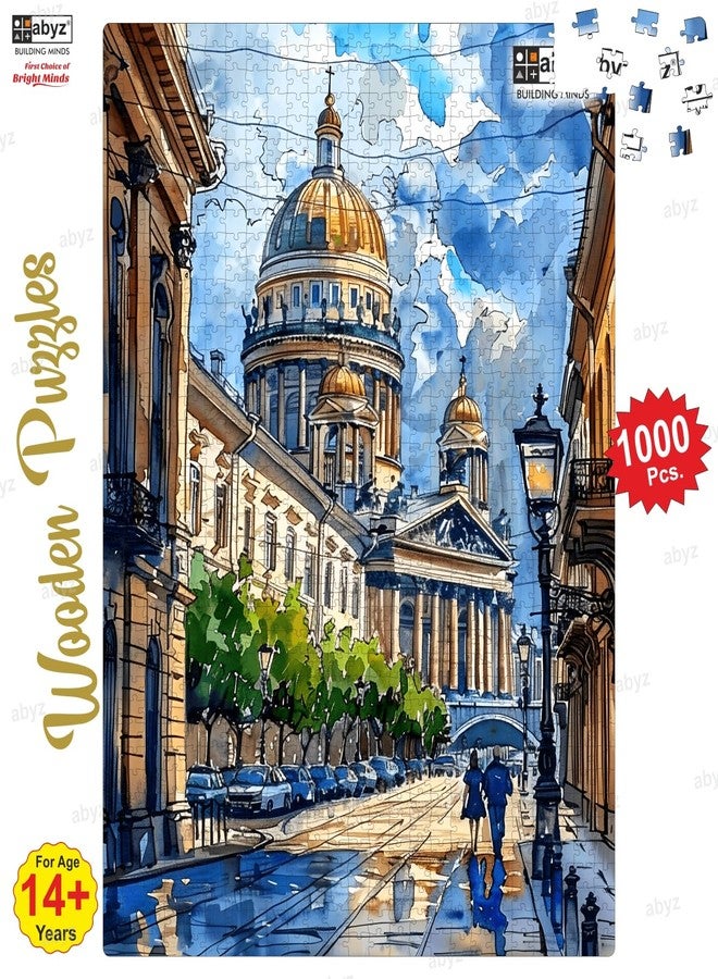 ABYZ Majestic Dome-A St. Petersburg Stroll in Watercolor Puzzle with 1000-Pieces Play and Learn Educational Puzzle for Kids and Children Aged 14 and Above as Well as Adults - Image 4