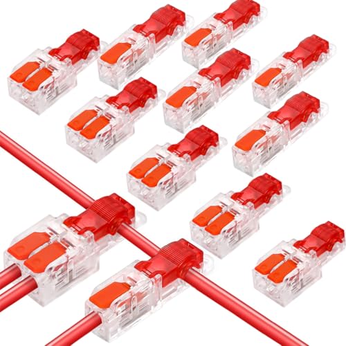Serplex® 10Pcs Cable Spliters T-Type Lever Nut Wire Connector Quick Splice Terminal Block No-Solder Electrical Cable Connector for 1-in 1-out 1-in 2-out Connections Compatible with 20-22 Gauge Wires - Image 1