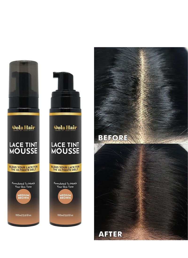 Dolahair Dolahair Lace Glue Kit Lace Tint Mousse Wig Glue Kit complete set lace front kit wig installation kit wig melting kit Melting Spray for Lace Wig Melt Wig Essentials (Medium Brown)  - Image 4