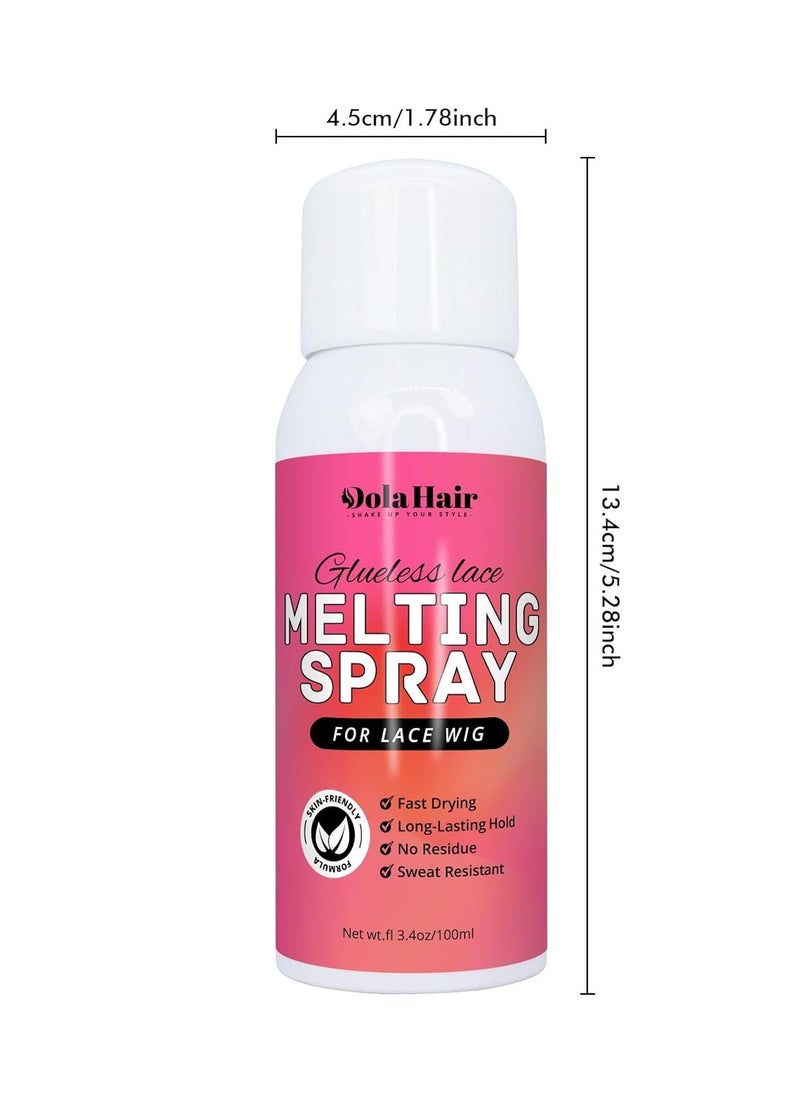 Dolahair Dolahair Lace Glue Kit Lace Tint Mousse Wig Glue Kit complete set lace front kit wig installation kit wig melting kit Melting Spray for Lace Wig Melt Wig Essentials (Medium Brown)  - Image 5