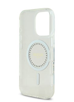 GUESS Magsafe IML Hard Case with Rhinestones Design for iPhone 16 Pro / Easy Snap-On/ Drop Protection/ Slim Profile - White  - Image 2
