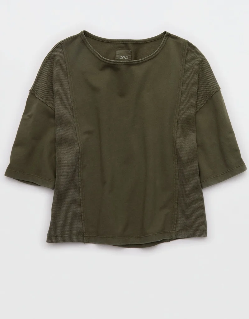 Aerie  Aerie Unwind Waffle T-Shirt for Women | Best Price UAE