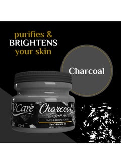 VCare Vcare Face and Body Scrub 500ml -Charcoal Powder|Pro Vitamin B5 |Charcoal Powder for a Healthy Glow  - Image 5
