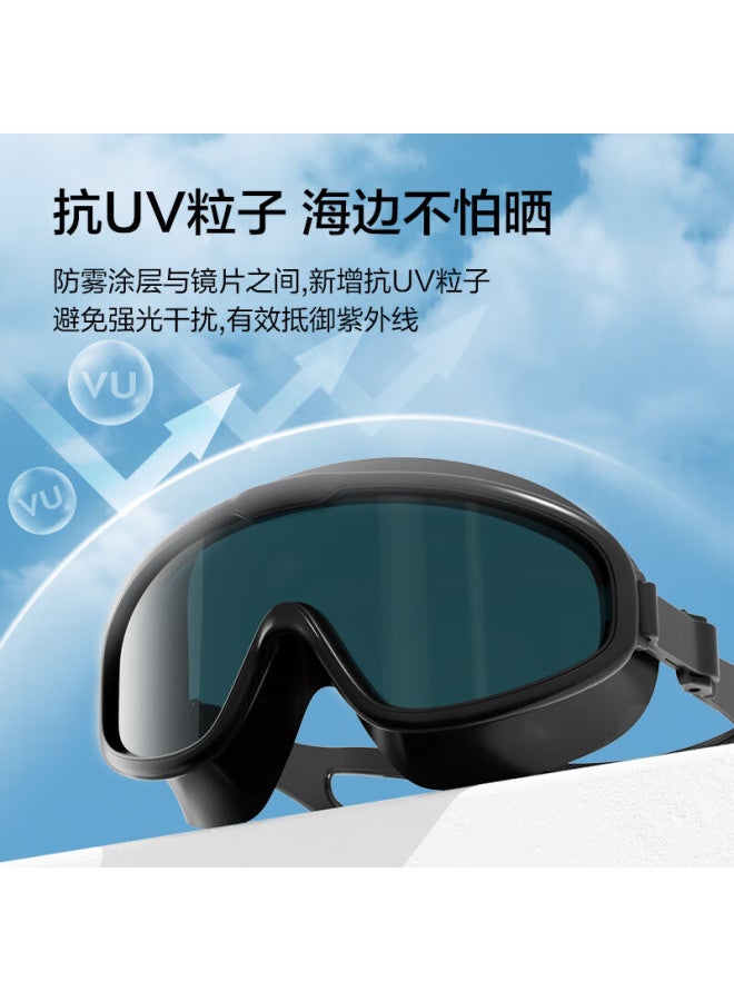JD.com Jd Jingzao نظارات السباحة للبالغين، إطار كبير، مضادة للضباب، مقاومة للماء، نظارات سباحة عالية الوضوح، نظارات الغوص للرجال والنساء، أبيض مبهر - Image 3