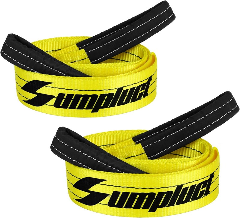 Sumpluct 3 Inch x 8 Foot Heavy Duty Tow Straps - 30,000 Pound Capacity - 2 Pack - Image 1