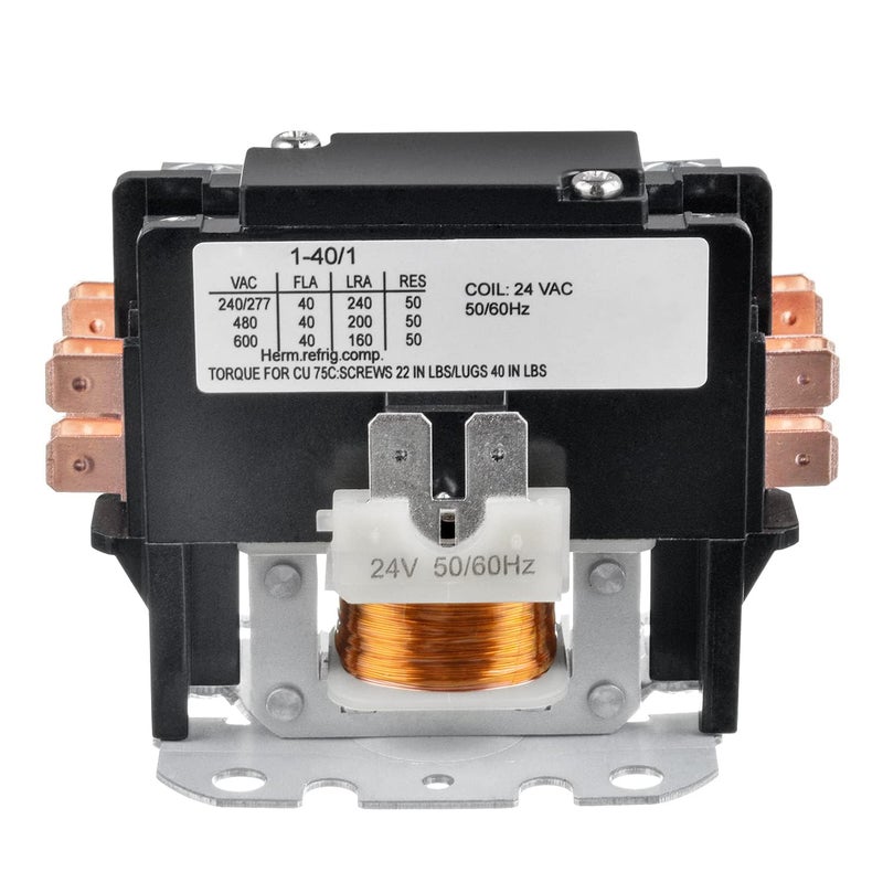 BOJACK 1 Poles FLA 40 Amp Coil 24 VAC Air Conditioner Condenser Compressor Contactor AC Definite Purpose Contactor - Image 2