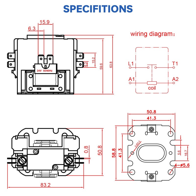 BOJACK 1 Poles FLA 40 Amp Coil 24 VAC Air Conditioner Condenser Compressor Contactor AC Definite Purpose Contactor - Image 4