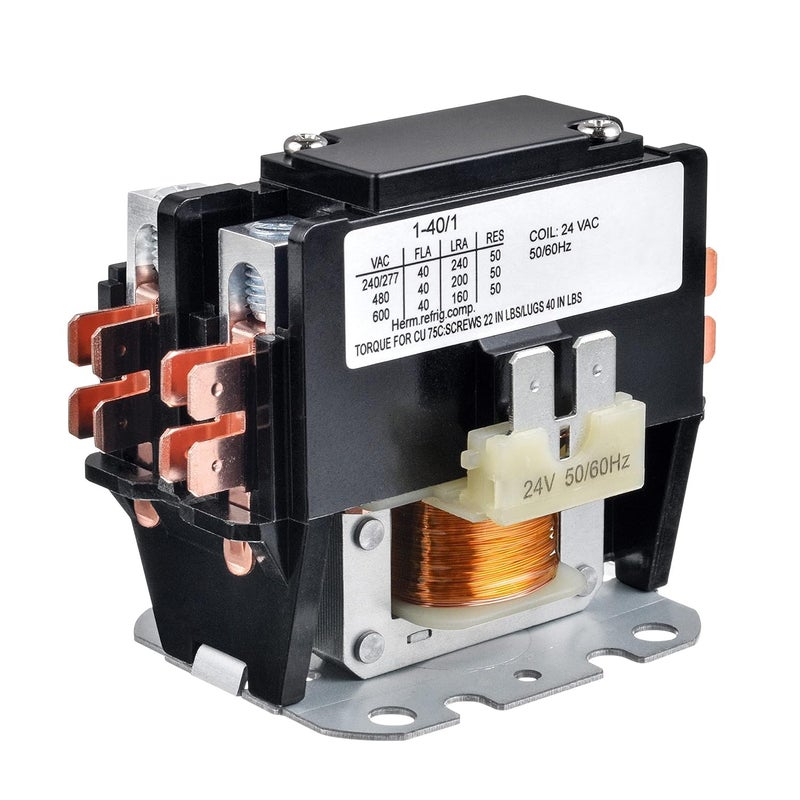 BOJACK 1 Poles FLA 40 Amp Coil 24 VAC Air Conditioner Condenser Compressor Contactor AC Definite Purpose Contactor - Image 1
