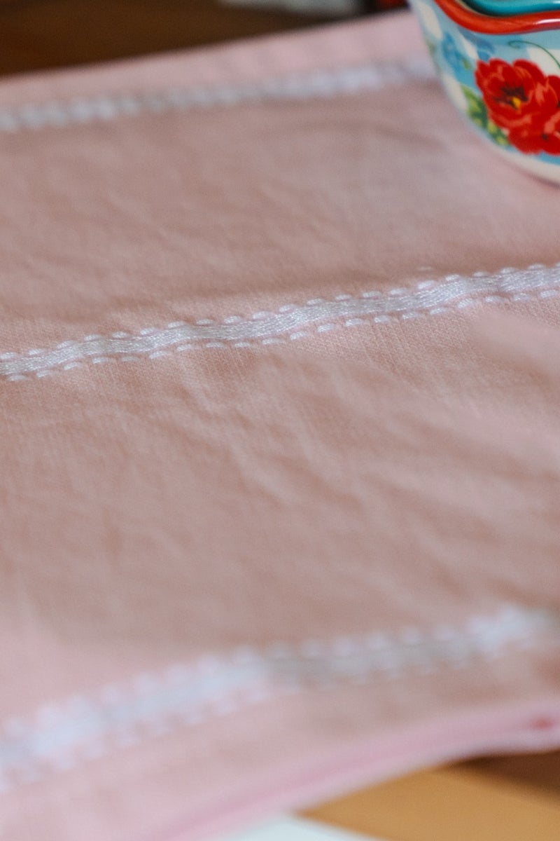 More cottons Olivia Kitchen Towel Size 30x50cm 100% cotton (pink)  - Image 4