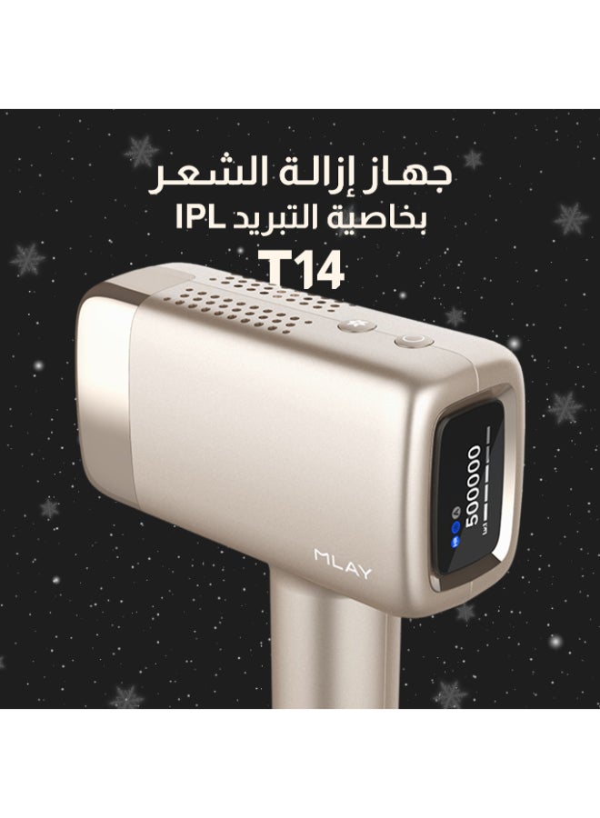 ملاي جهاز إزالة الشعر بالليزر T14 مع تقنية IPL ووظيفة التبريد لإزالة الشعر بدون ألم الذهب ماتي - Image 2