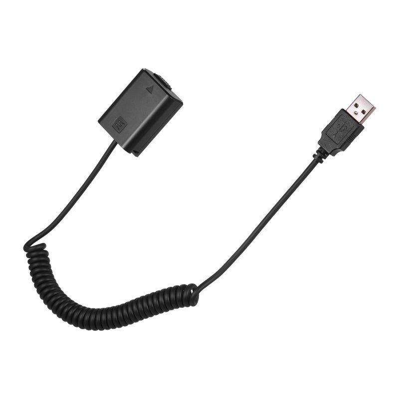5V USB NP-FW50 Dummy Battery Pack Coupler Adapter with Flexible Spring Cable Compatible with Sony A7 A7II A7R A7S A7RII A7SII A6000 A5000 A3000 NEX5 NEX3 ILDC Camera - Image 3