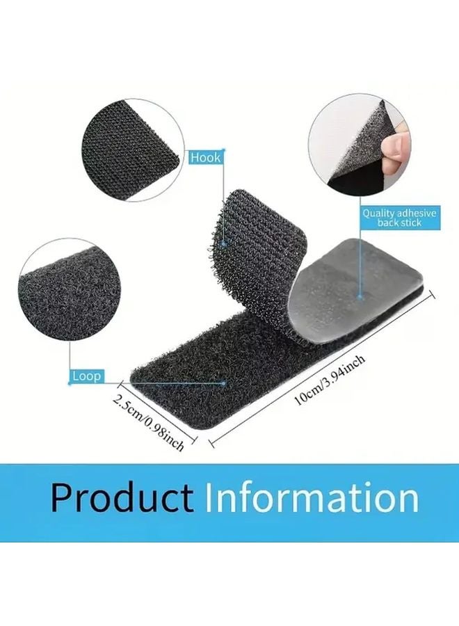 48 Pieces Black High Adhesion Double Sided Tape Strong Adhesive Fastener For Wire Organization - Image 3