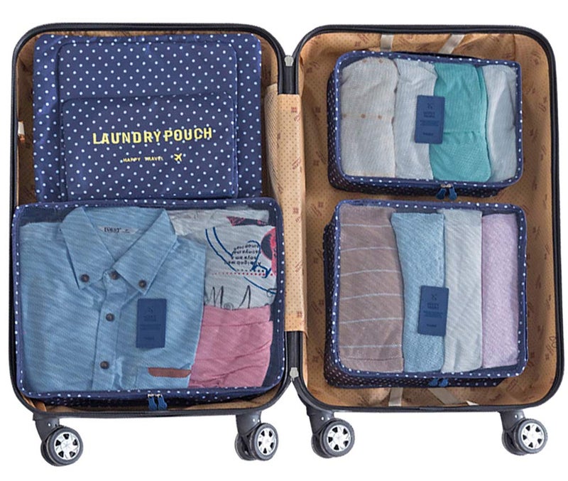 Mossio Packing Cubes,Mossio 7 Set Travel Organizers Backpack Waterproof Storage Bags for Trip Blue Circle - Image 3