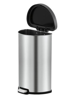 EKO ARIA SERIES | 45L Step Trash Bin | Brushed Stainless Steel Finish | Soft-Closing, Fingerprint-Resistant Design | Versatile Waste Management Solution for Homes & Kitchens  - Image 4