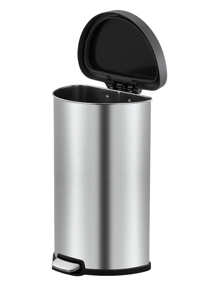 ARIA SERIES | 45L Step Trash Bin | Brushed Stainless Steel Finish | Soft-Closing, Fingerprint-Resistant Design | Versatile Waste Management Solution for Homes & Kitchens