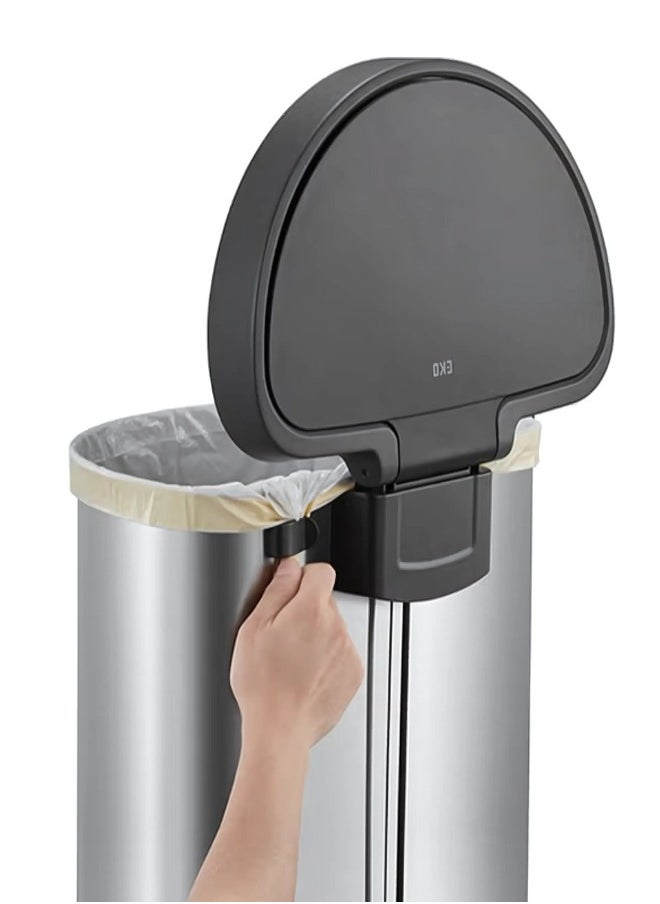 ARIA SERIES | 45L Step Trash Bin | Brushed Stainless Steel Finish | Soft-Closing, Fingerprint-Resistant Design | Versatile Waste Management Solution for Homes & Kitchens