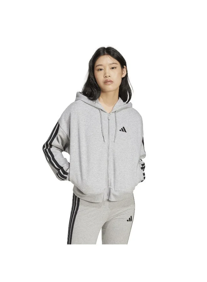 Adidas essentials 3-stripes french terry full zip women hooded track top