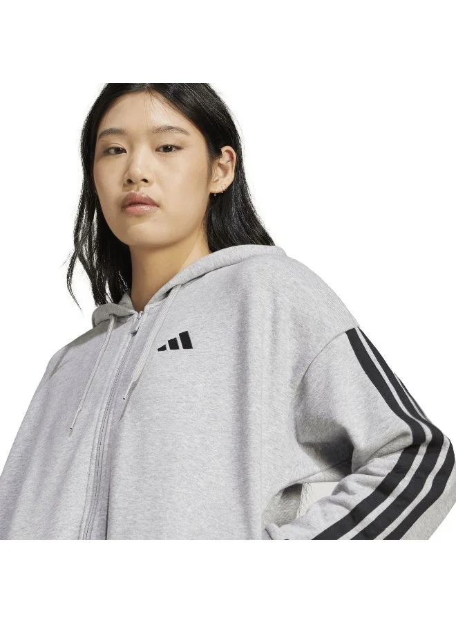 Adidas  essentials 3-stripes french terry full zip women hooded track top for Women | Best Price UAE