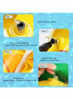 Generic Pool Inflatable Floats Adult, Giant Pineapple Inflatable Pool Floats With Cup Holder,170 CM Beach Floaties Lounge Luxury Recliner  - Image 4