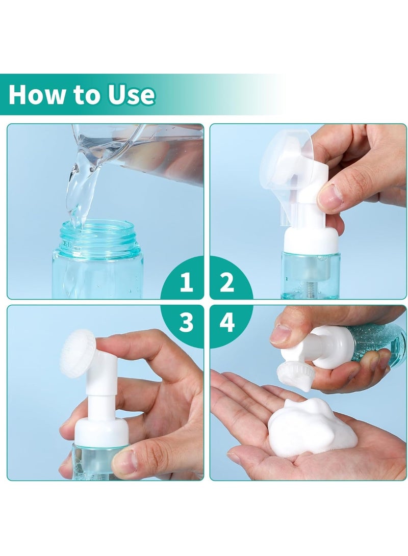 3Pcs 2oz Empty Facial Cleanser Foaming Bottle Mousse Foam Gel Head Wash Brush Foam Bottle Pressure Type Cleansing Milk Beater Mini Foaming Soap Pump Dispenser for Travel Hand Soap Lash Clean Shampoo - Image 4